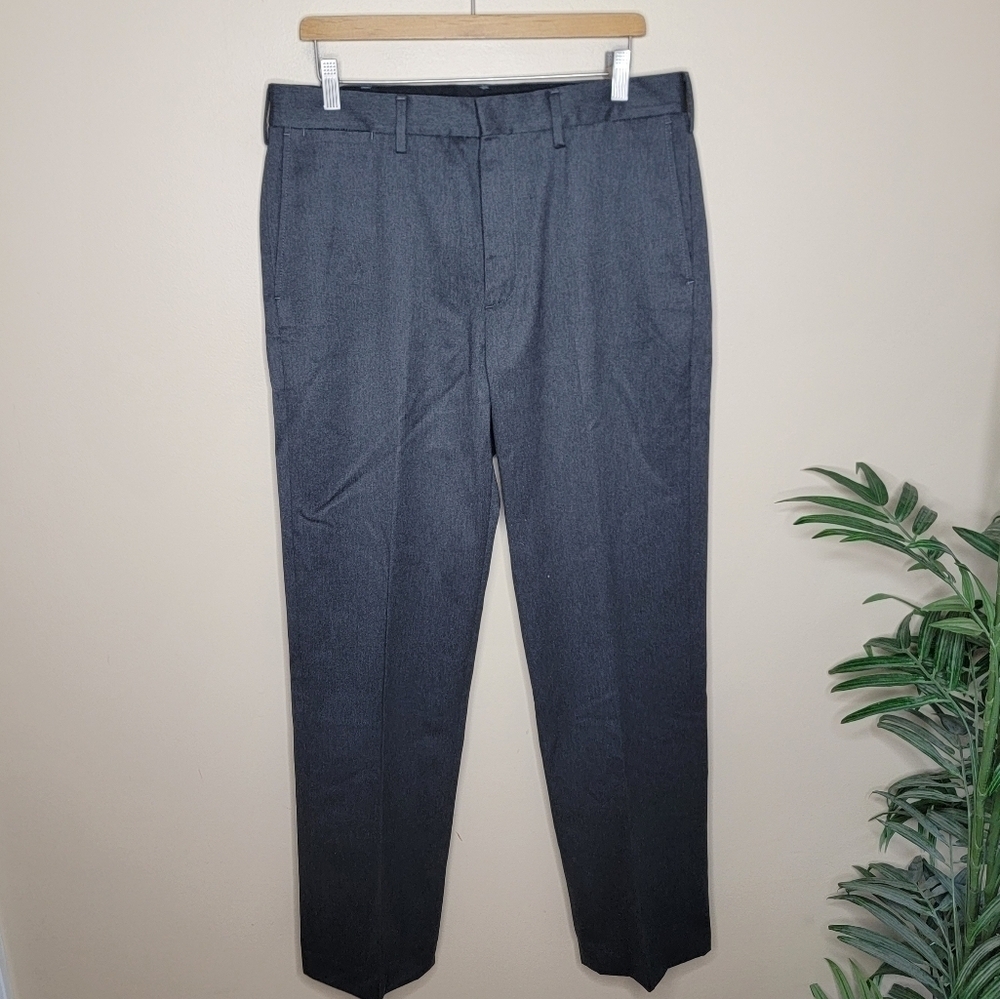 Lands' End | Traditional Fit Gray Cotton Khaki Pants